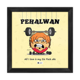 Pehalwan - I love six pack abs Yellow Poster Frame